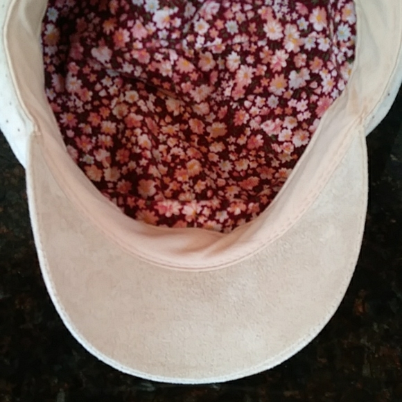 Gatsby Newsboy Style Floral Lined Hat Tan Brown OS - Picture 10 of 10